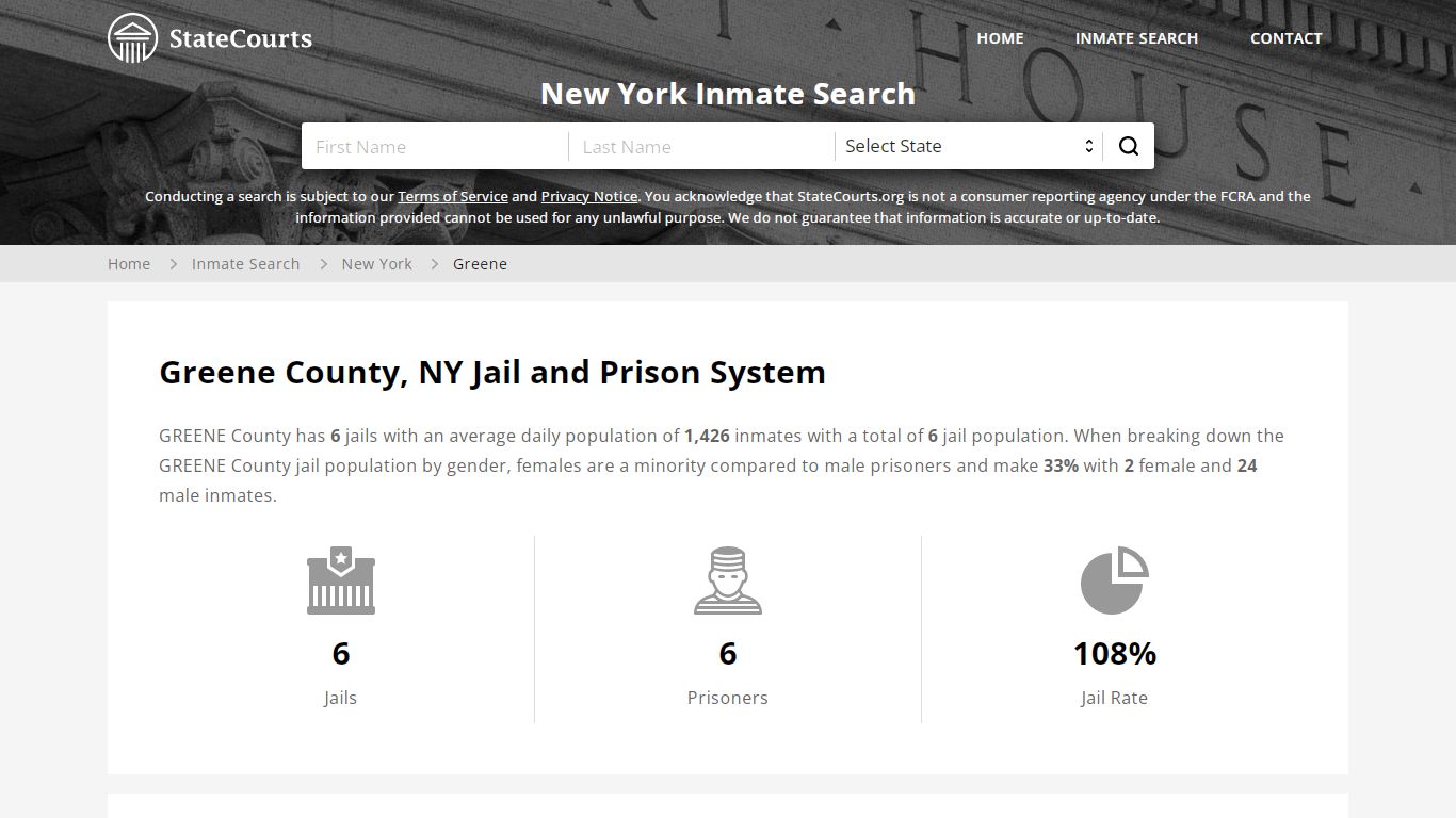 Greene County, NY Inmate Search - StateCourts